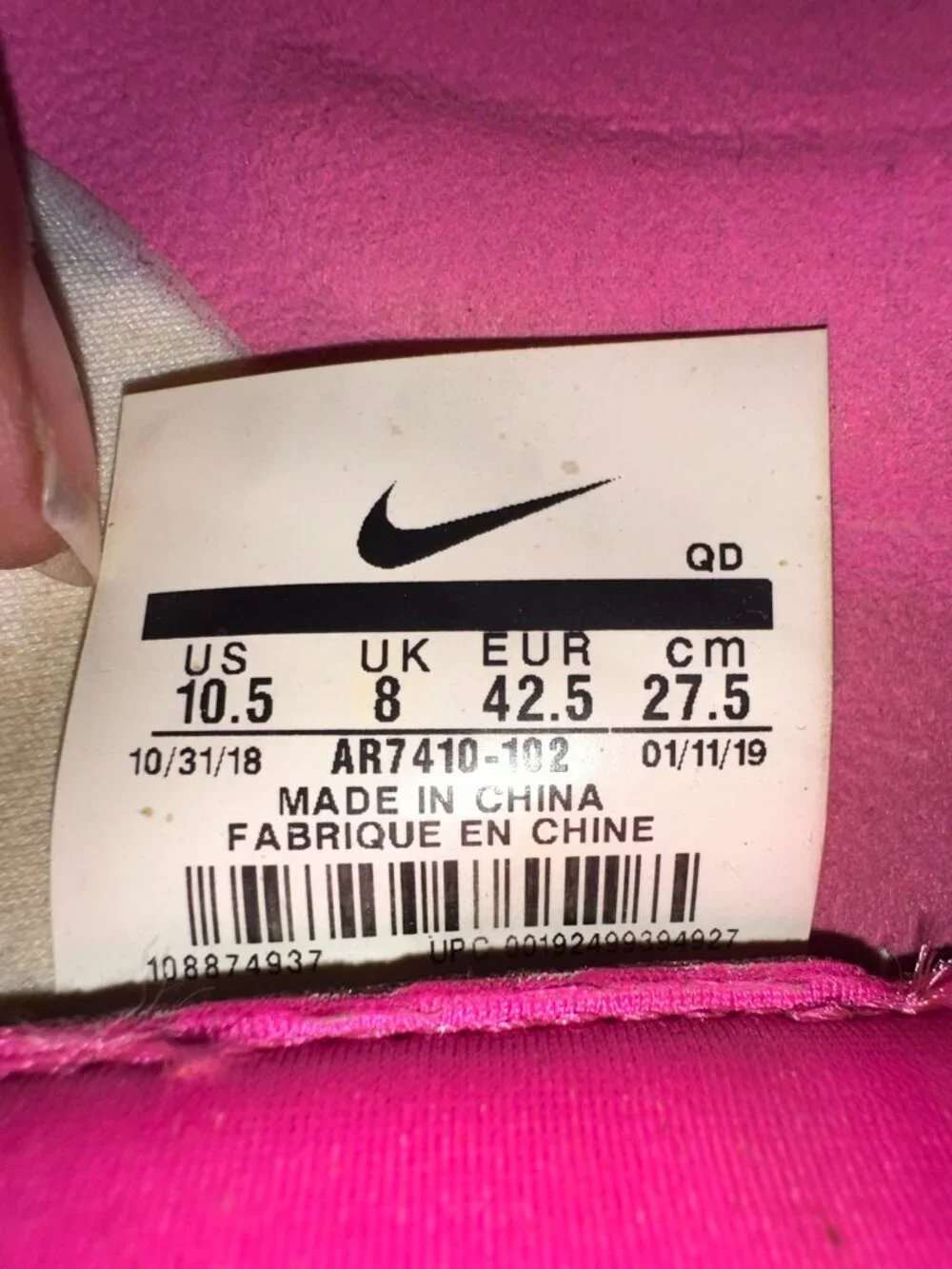 Nike Women's Air Max Dia (10.5), White/Laser Fuchsia-ember Glow - Picture 2 of 9